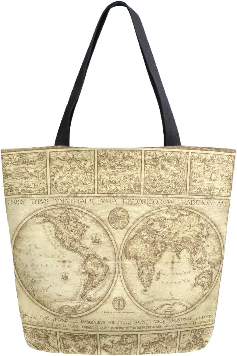 Fashion Beautiful Printed Pattern Extra Large Shoulder Tote Bag for Beach Travel Weekender Gym Grocery Shopping