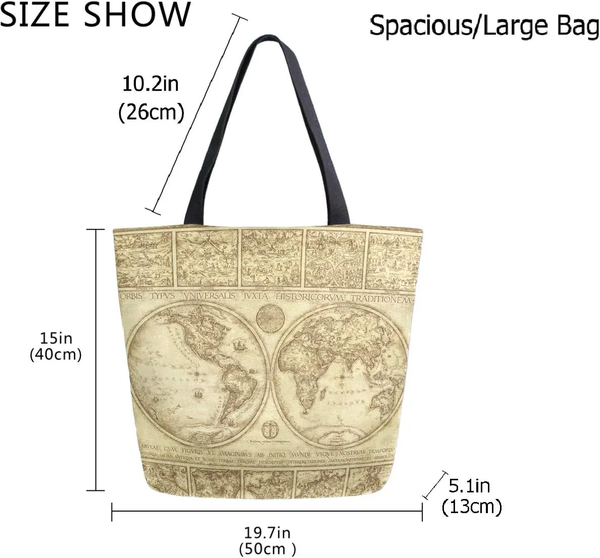 Fashion Beautiful Printed Pattern Extra Large Shoulder Tote Bag for Beach Travel Weekender Gym Grocery Shopping
