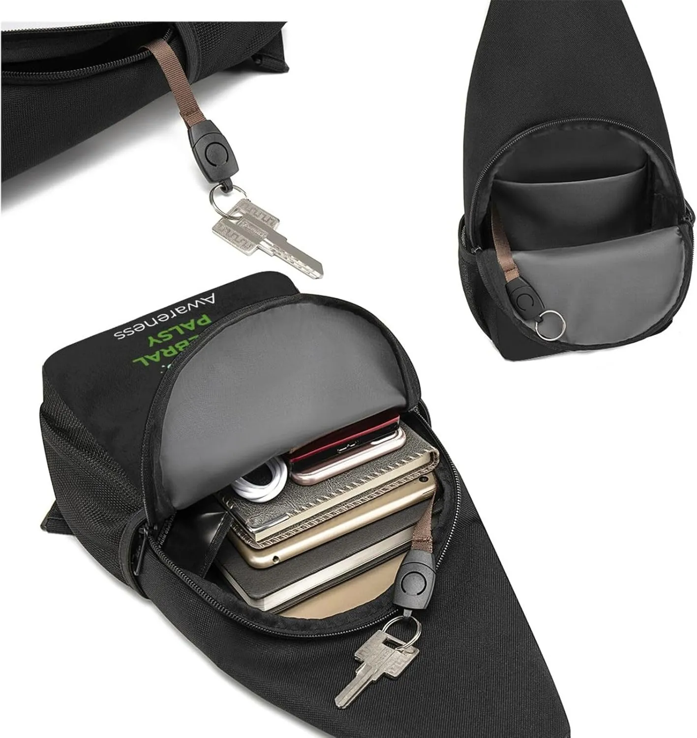 Fashion One-Shoulder Bag Cerebral Palsy Awareness Anti-Theft Crossbody Shoulder Chest Bag