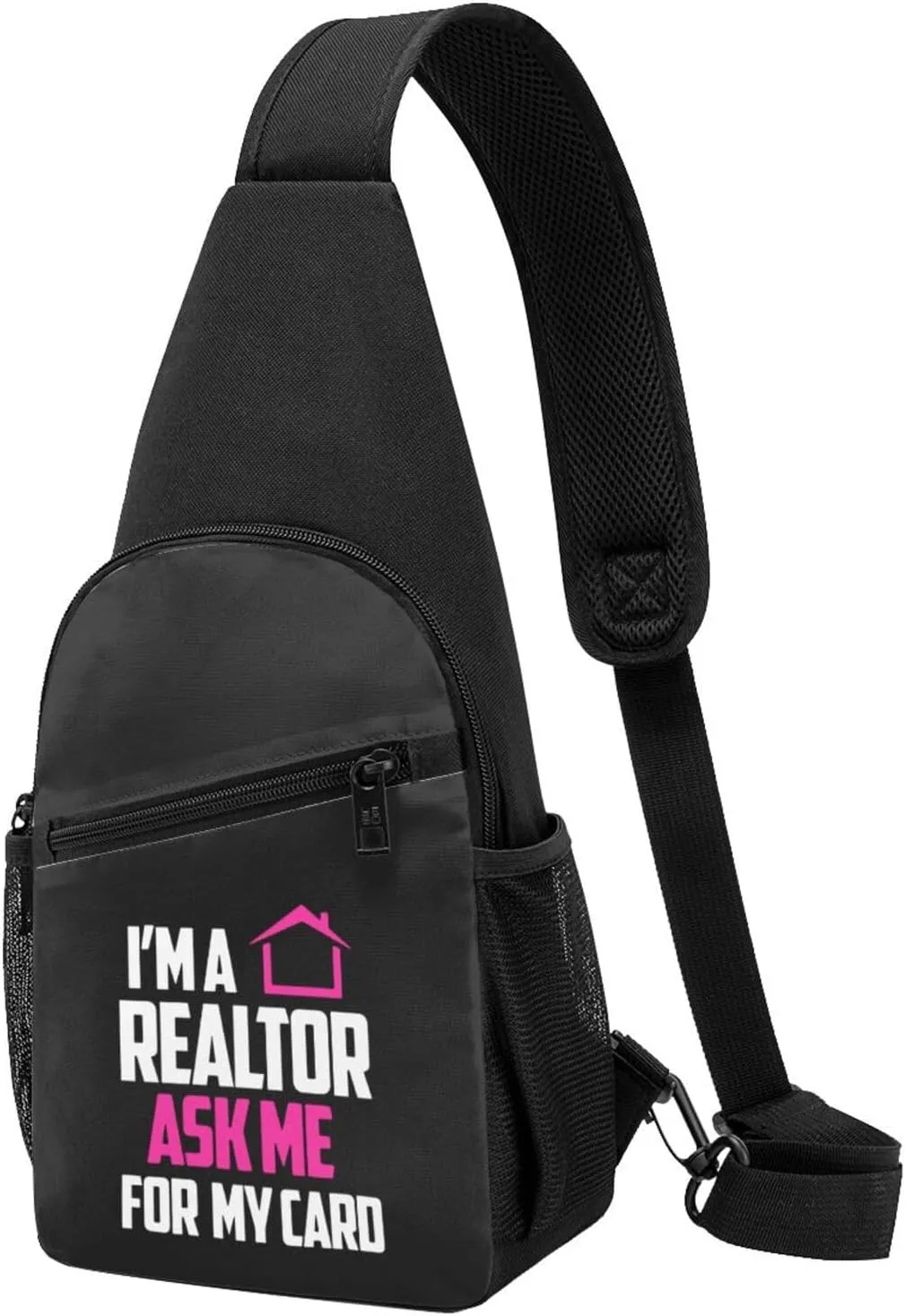 Fashion One-Shoulder Bag I'm A Realtor Anti-Theft Crossbody Shoulder Chest Bag, Black