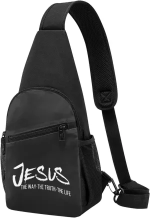Fashion One-Shoulder Bag Jesus The Way Truth Life Anti-Theft Crossbody Shoulder Chest Bag
