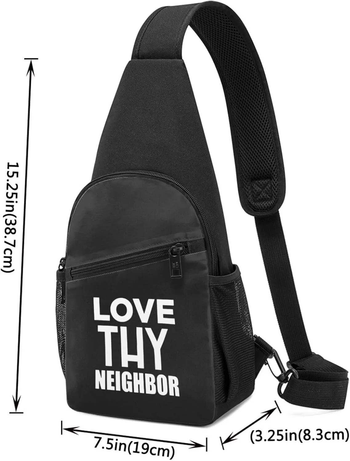 Fashion One-Shoulder Bag Love Thy Neighbor Anti-Theft Crossbody Shoulder Chest Bag