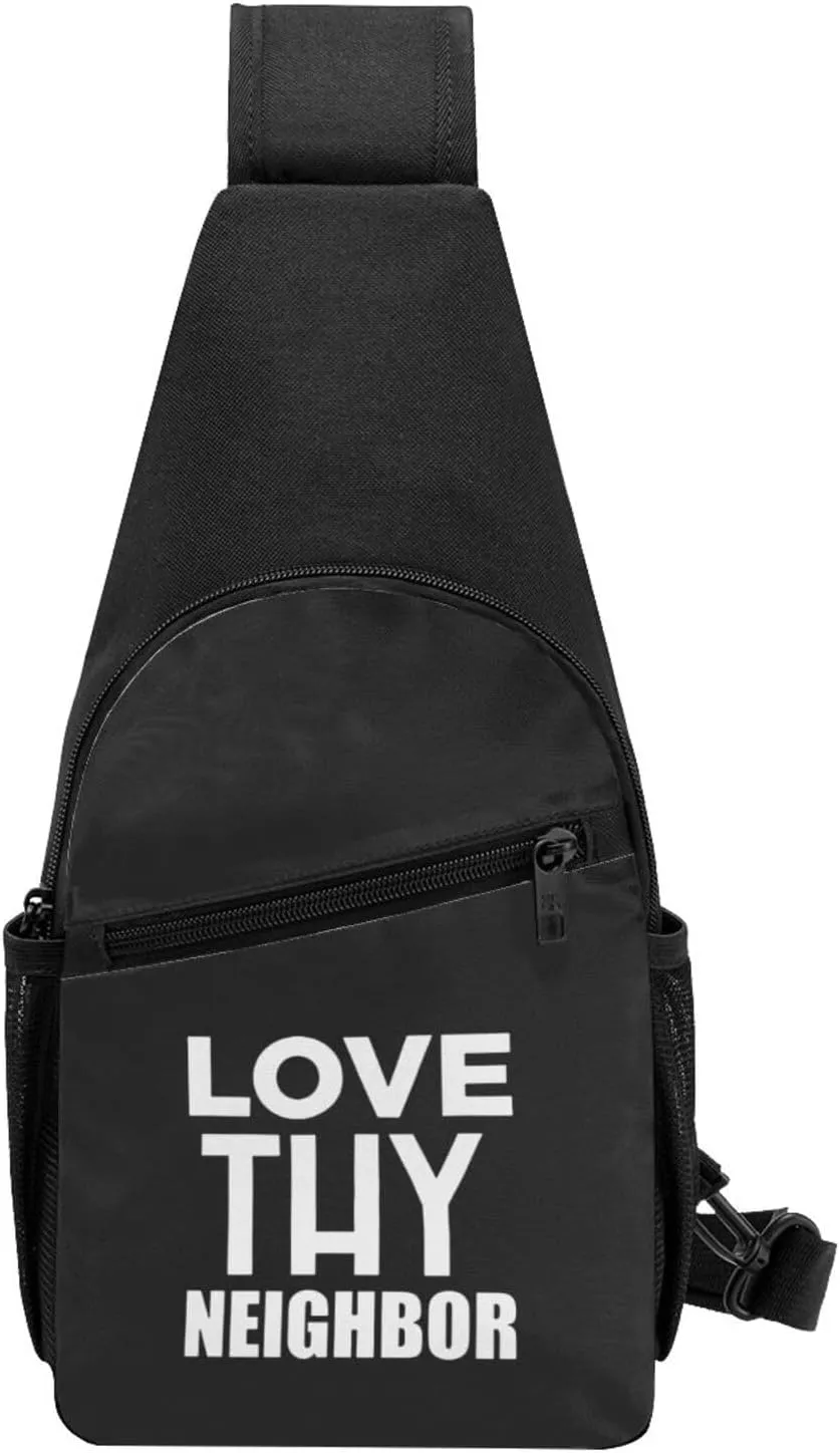 Fashion One-Shoulder Bag Love Thy Neighbor Anti-Theft Crossbody Shoulder Chest Bag