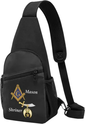 Fashion One-Shoulder Bag Masonic Shriner Split Anti-Theft Crossbody Shoulder Chest Bag
