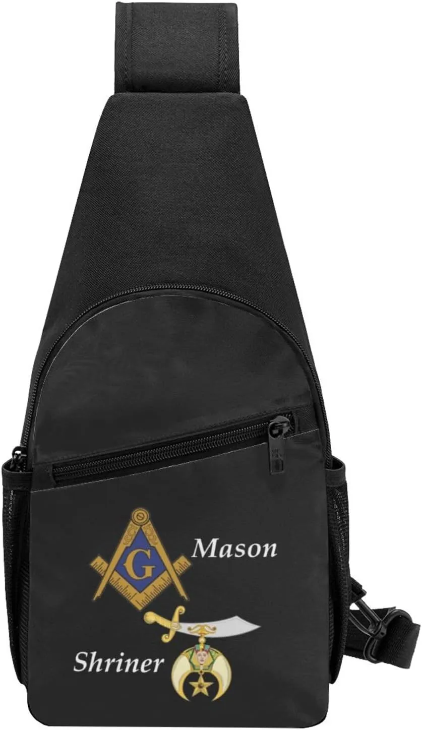 Fashion One-Shoulder Bag Masonic Shriner Split Anti-Theft Crossbody Shoulder Chest Bag