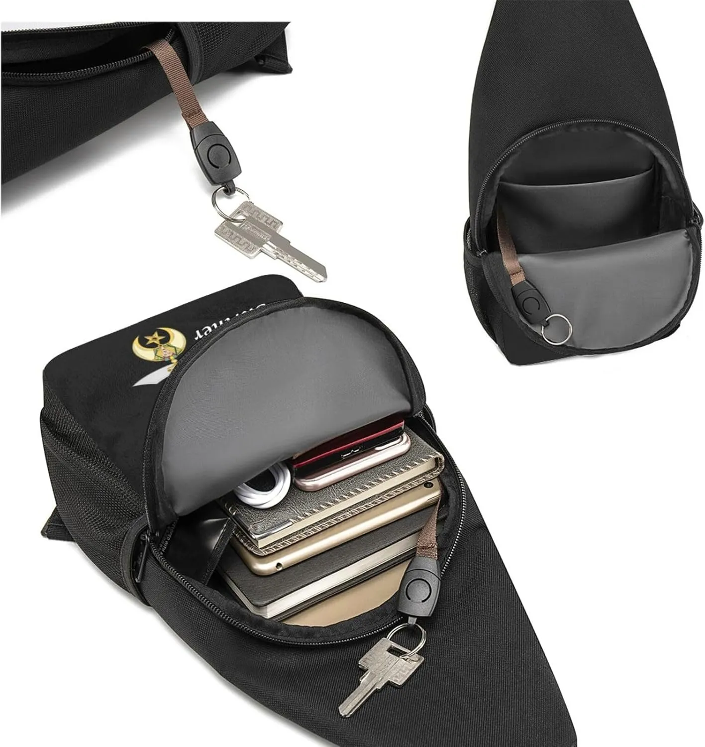Fashion One-Shoulder Bag Masonic Shriner Split Anti-Theft Crossbody Shoulder Chest Bag