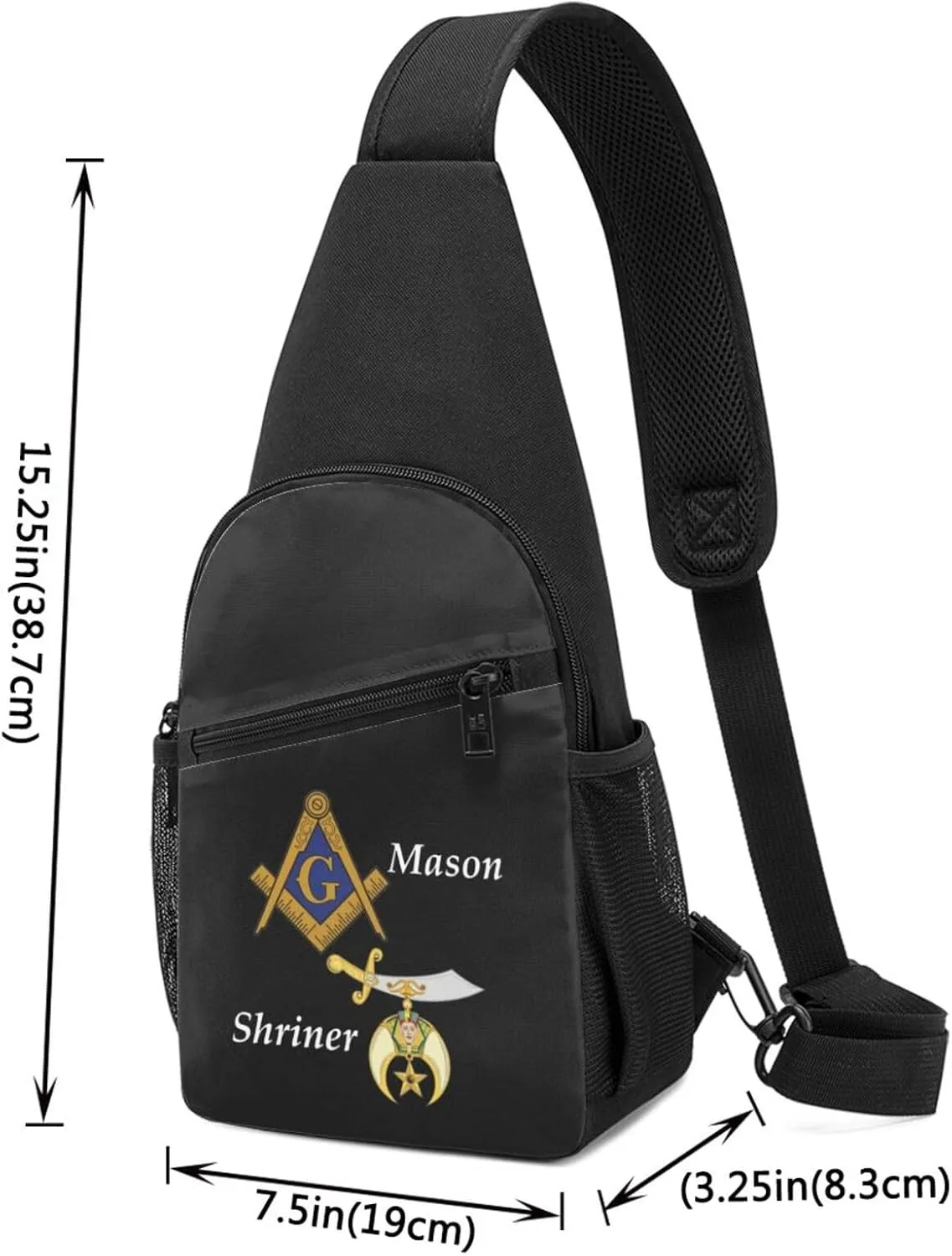 Fashion One-Shoulder Bag Masonic Shriner Split Anti-Theft Crossbody Shoulder Chest Bag