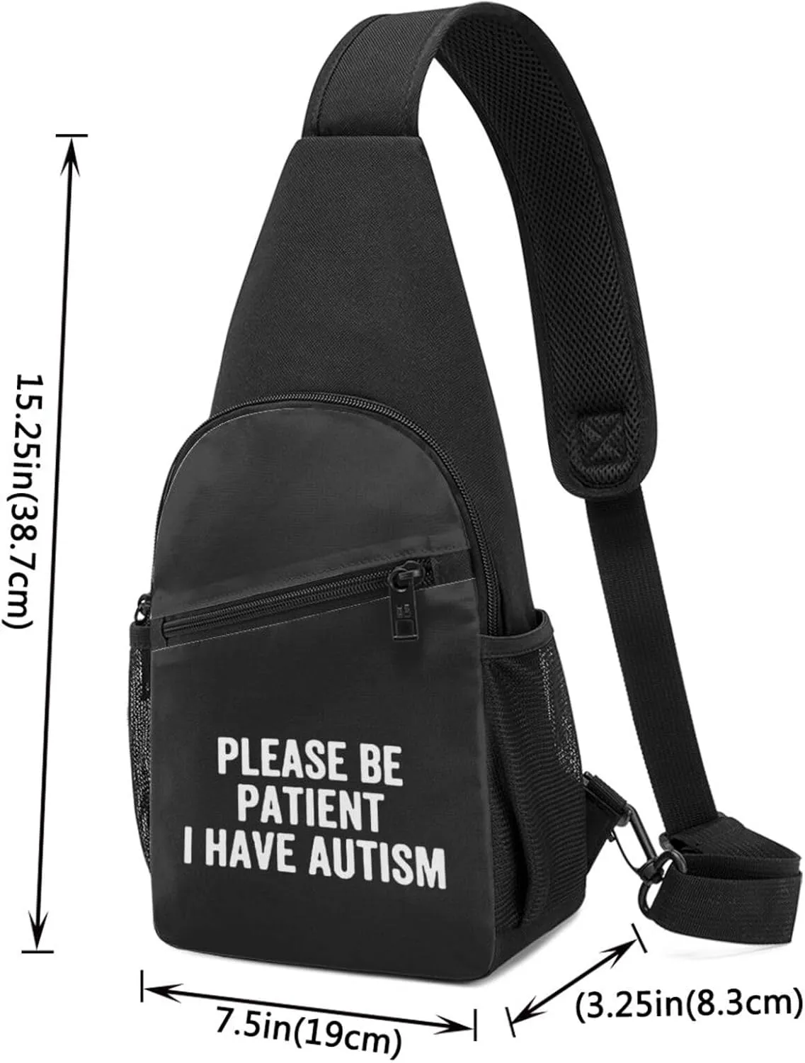 Fashion One-Shoulder Bag Please Be Patient I Have Autism Anti-Theft Crossbody Shoulder Chest Bag