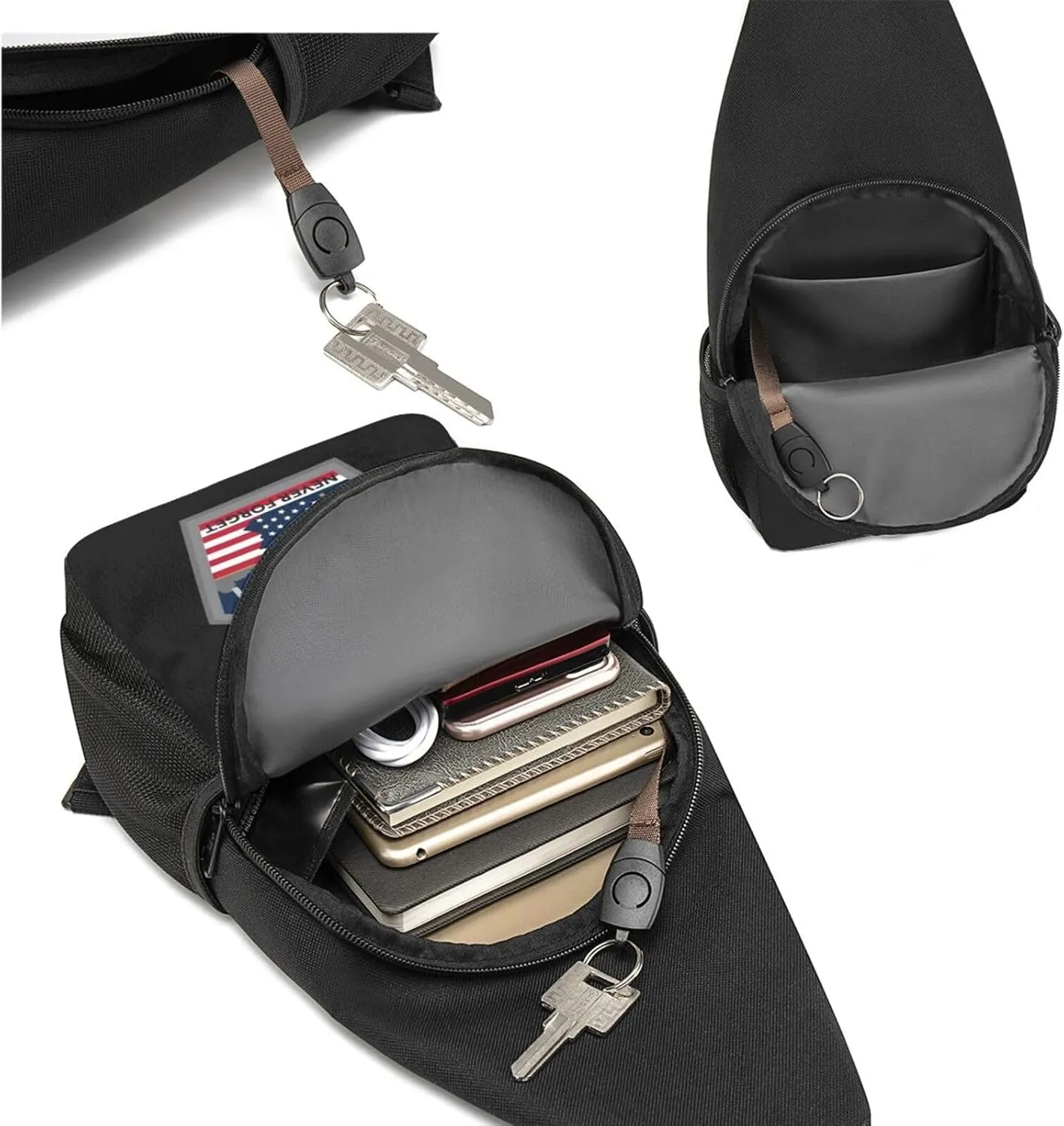 Fashion One-Shoulder Bag Remember 911 Never Forget Anti-Theft Crossbody Shoulder Chest Bag
