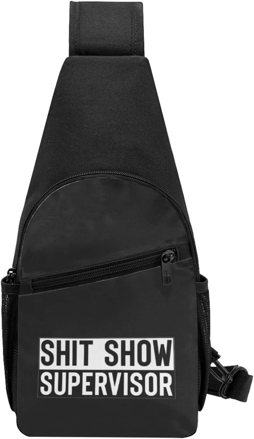 Fashion One-Shoulder Bag Shit Show Supervisor Anti-Theft Crossbody Shoulder Chest Bag