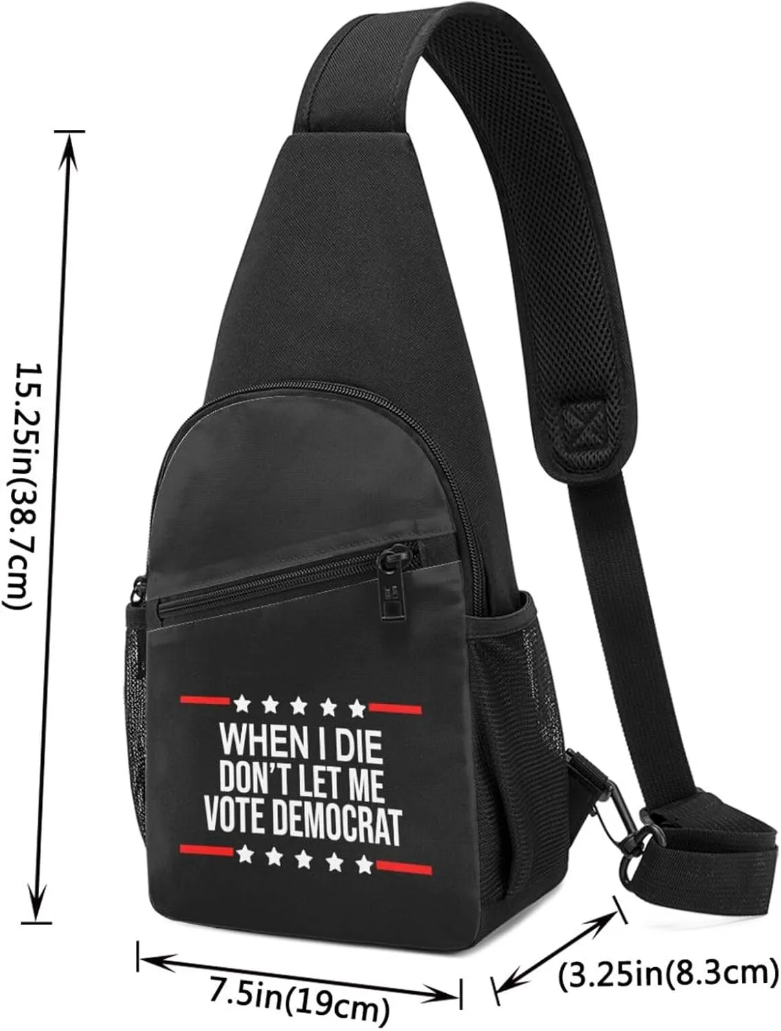 Fashion One-Shoulder Bag When I Die Don't Let Me Vote Democrat Anti-Theft Crossbody Shoulder Chest Bag