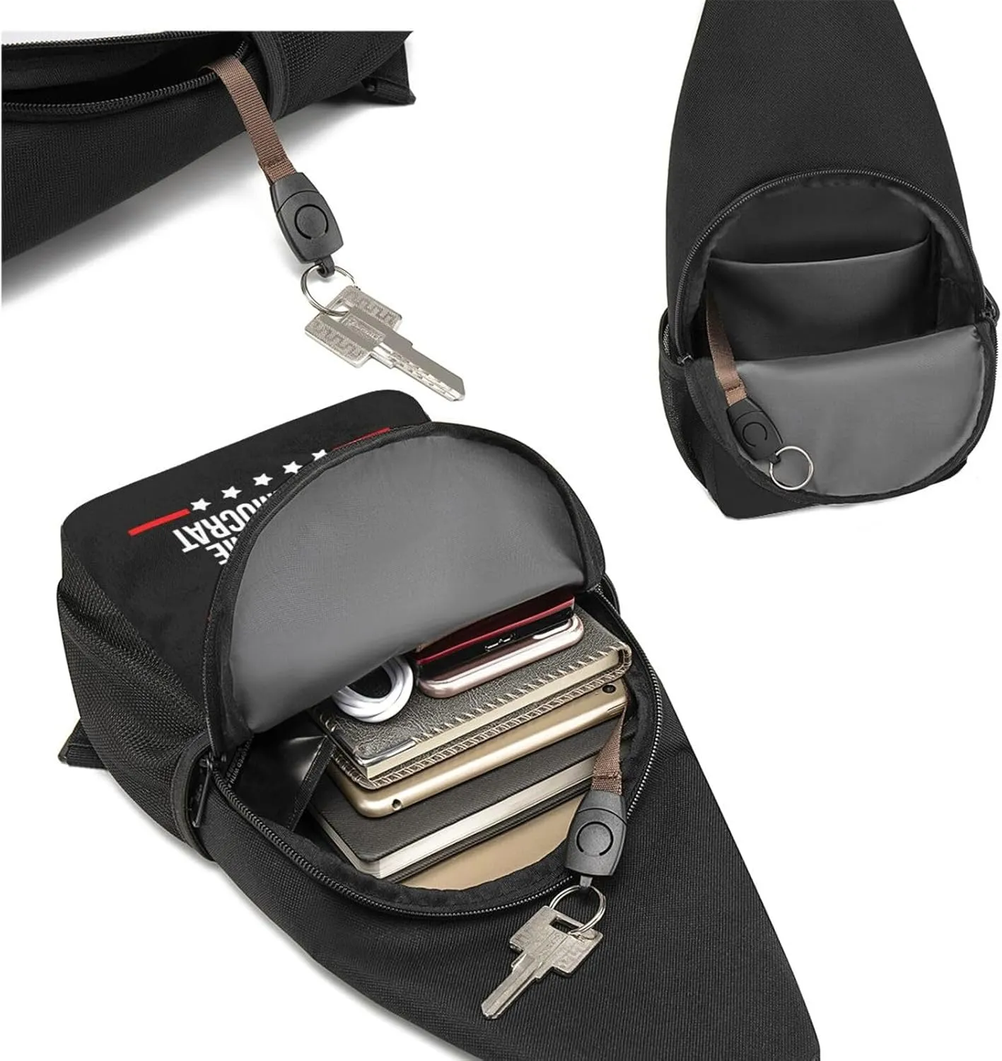 Fashion One-Shoulder Bag When I Die Don't Let Me Vote Democrat Anti-Theft Crossbody Shoulder Chest Bag