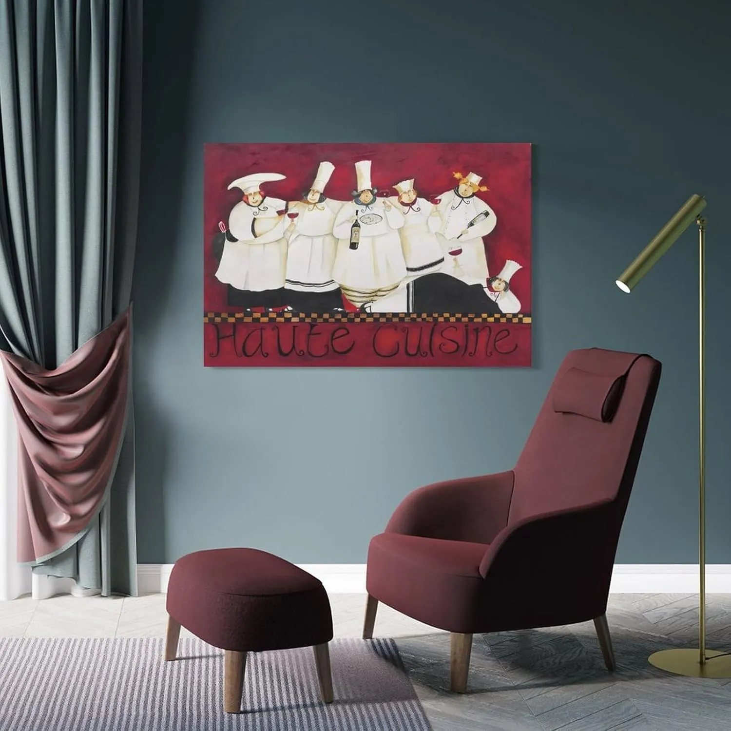 Fat Cook By Illustrator Jennifer Garant Chef Kitchen Poster The Cheerful Chefs Poster Canvas Wall Art Posters (26) Be Used For Room Aesthetics And Bedroom Living Room Decor16x24inch(40x60cm)