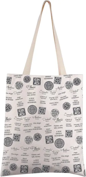 FEELMEM Irish Words Canvas Tote Bag As Gaeilge Irish Language Celtic Tote Bag Irish Quotes Gaelic Booklish Gift