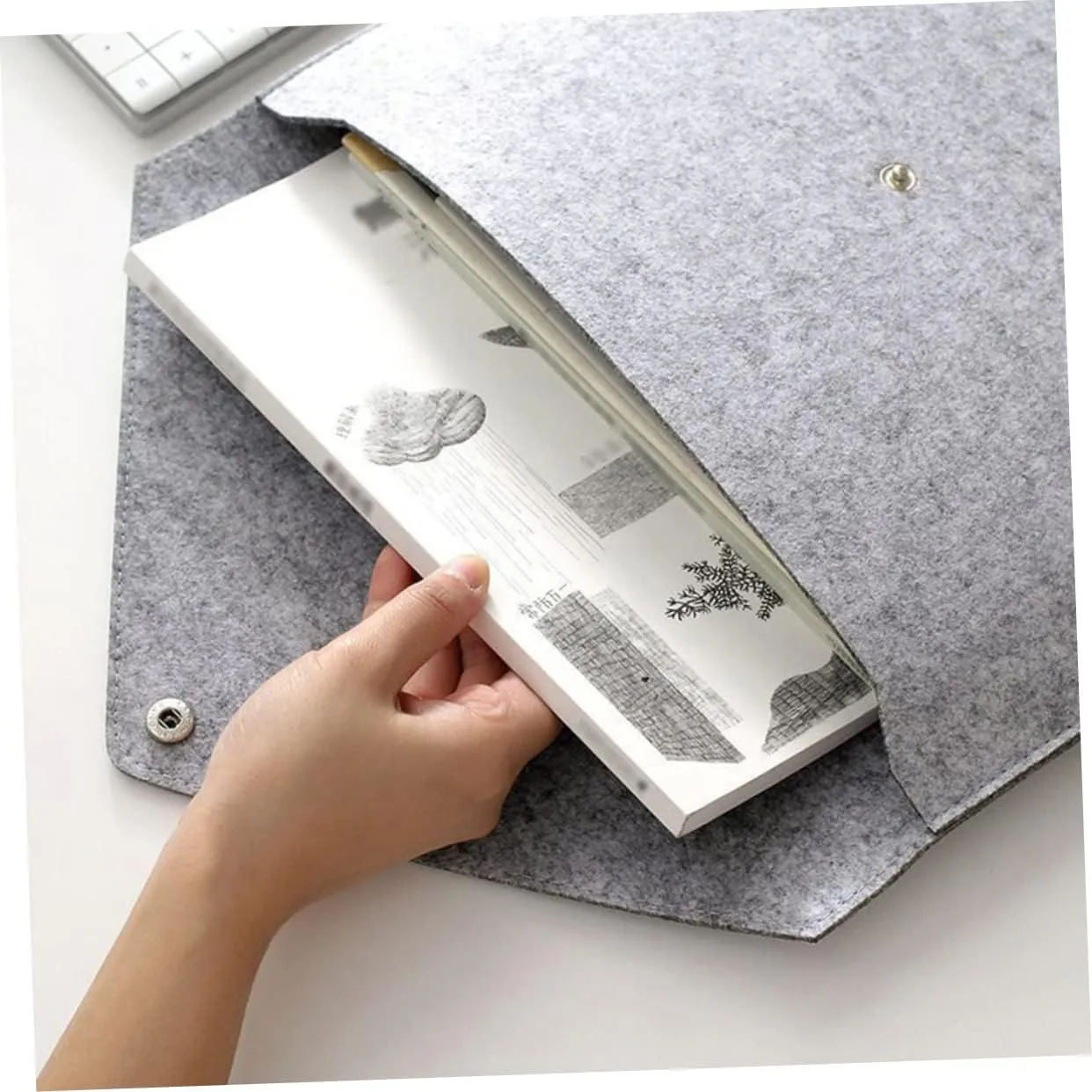 Felt Document Bag Pouch Document Mailer Bags A4 Folders Paper Organizer Briefcase Envelope Handbag Wool Felt