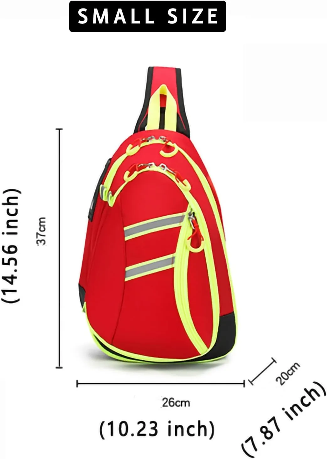 First Aid Sling Bag Backpack,Sling Crossbody Bag,Heavy Duty Emergencies Medical Bag,For Cycling Camping Traveling. (Red, S)