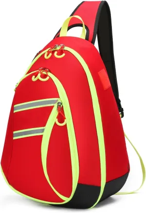 First Aid Sling Bag Backpack,Sling Crossbody Bag,Heavy Duty Emergencies Medical Bag,For Cycling Camping Traveling. (Red, S)