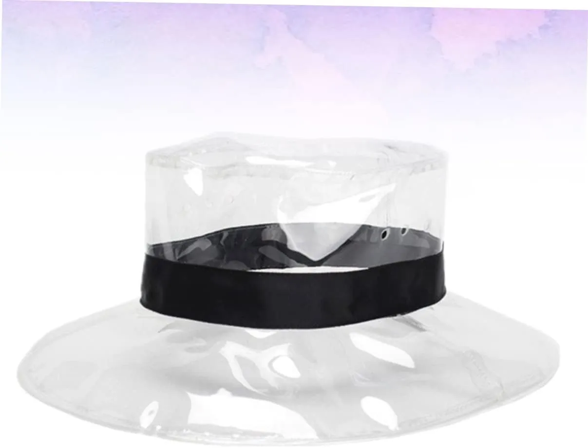 Fisherman Hat Hats Beach Hat Headwear Sun Hat Bucket Hat Waterproof Transparent Hat Cap Black