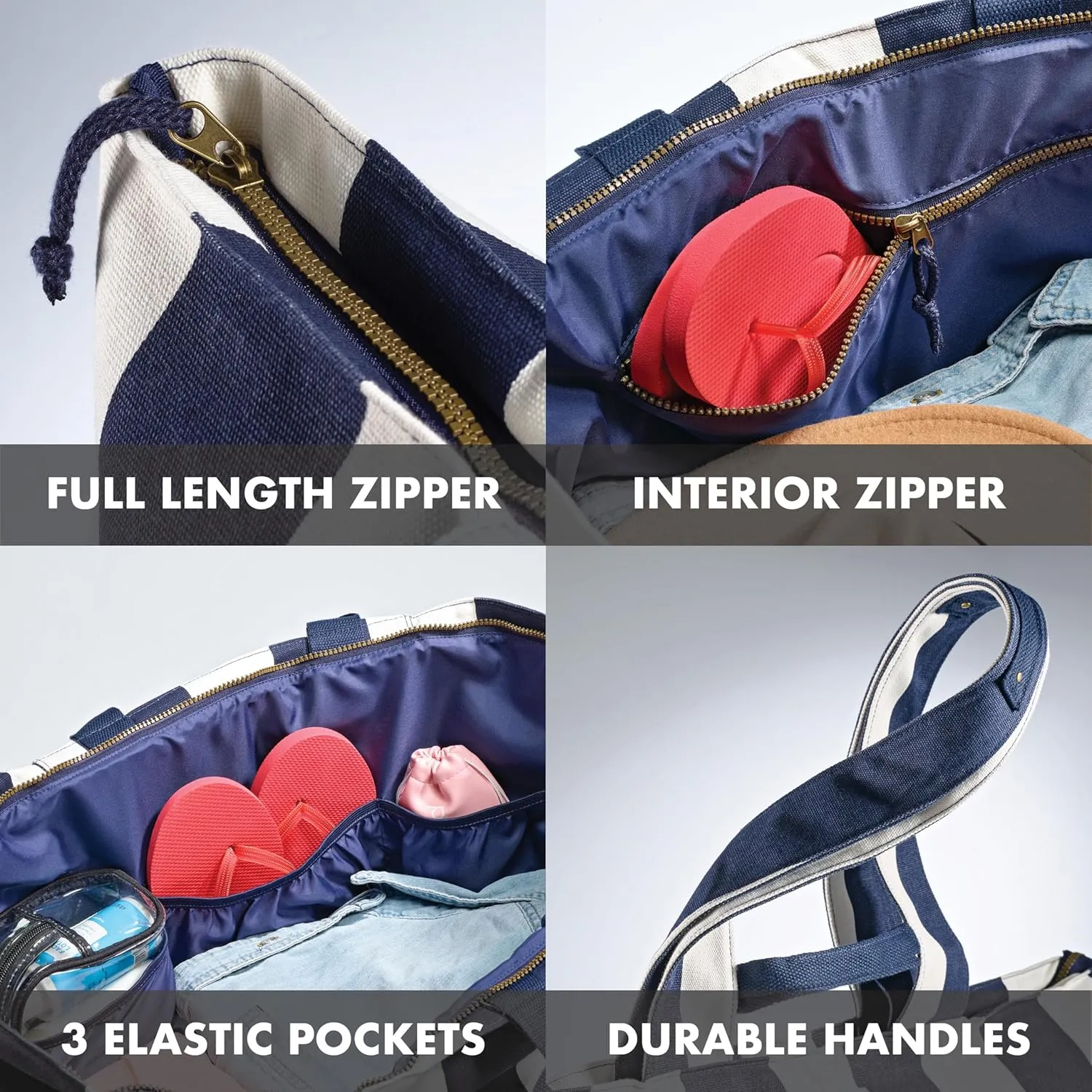 Fit & Fresh Large Beach Bag for Women - Extra Large Travel Tote With Pockets
