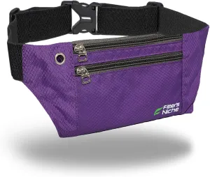 Fitter's Niche Water-Resistant 3-Zip Fanny Pack for Citywalk, Holds 6.7" Phone - Unisex Lightweight Belt Bag for Commuters & Outdoor Enthusiasts