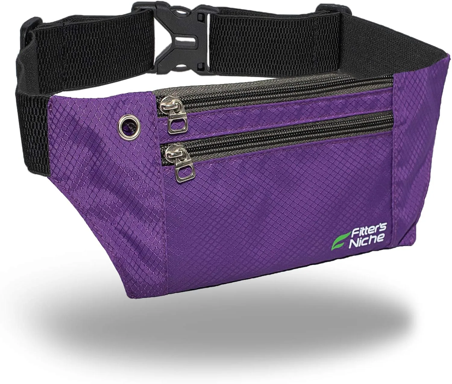 Fitter's Niche Water-Resistant 3-Zip Fanny Pack for Citywalk, Holds 6.7" Phone - Unisex Lightweight Belt Bag for Commuters & Outdoor Enthusiasts