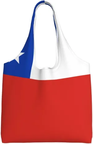 Flag of Chile Totes Storage - Reusable Canvas Tote Bag for Women, Perfect for Groceries, Beach, Travel, and Daily Life