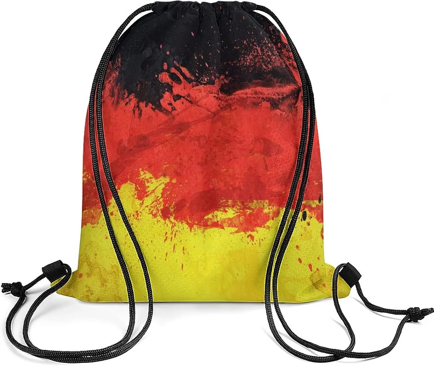Flag of Germany Drawstring Backpack Sports Gym Sackpack Water Resistant String Bag for Women Men