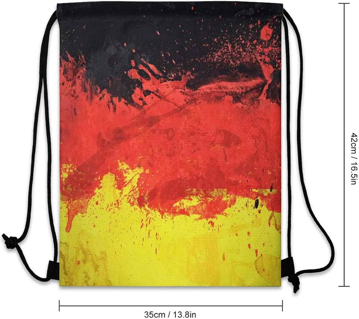 Flag of Germany Drawstring Backpack Sports Gym Sackpack Water Resistant String Bag for Women Men