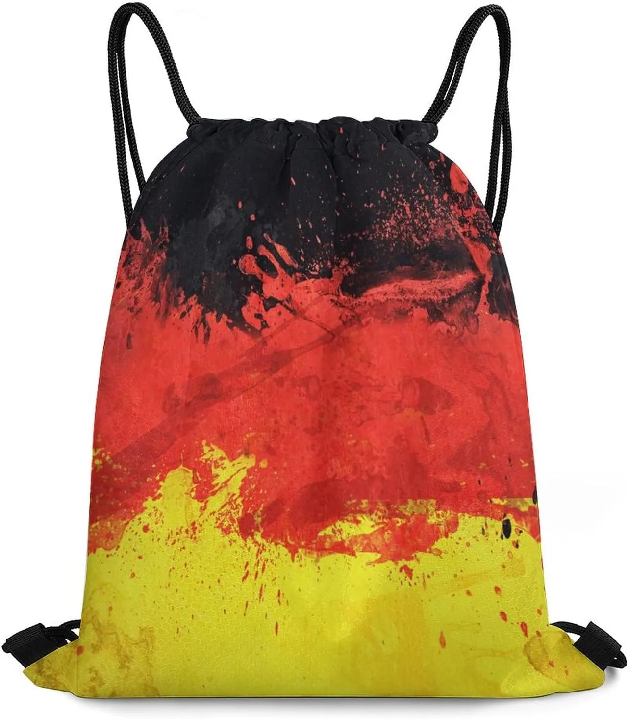 Flag of Germany Drawstring Backpack Sports Gym Sackpack Water Resistant String Bag for Women Men