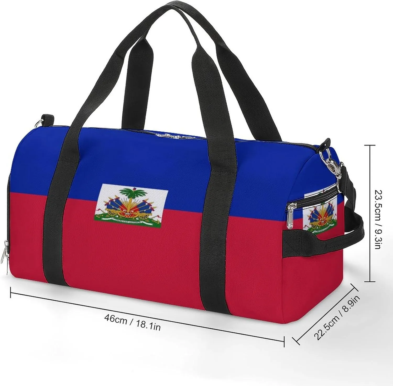 Flag of Haiti Gym Bag-Workout Organizer with Water Resistant Compartments for Gym Lovers