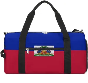 Flag of Haiti Gym Bag-Workout Organizer with Water Resistant Compartments for Gym Lovers