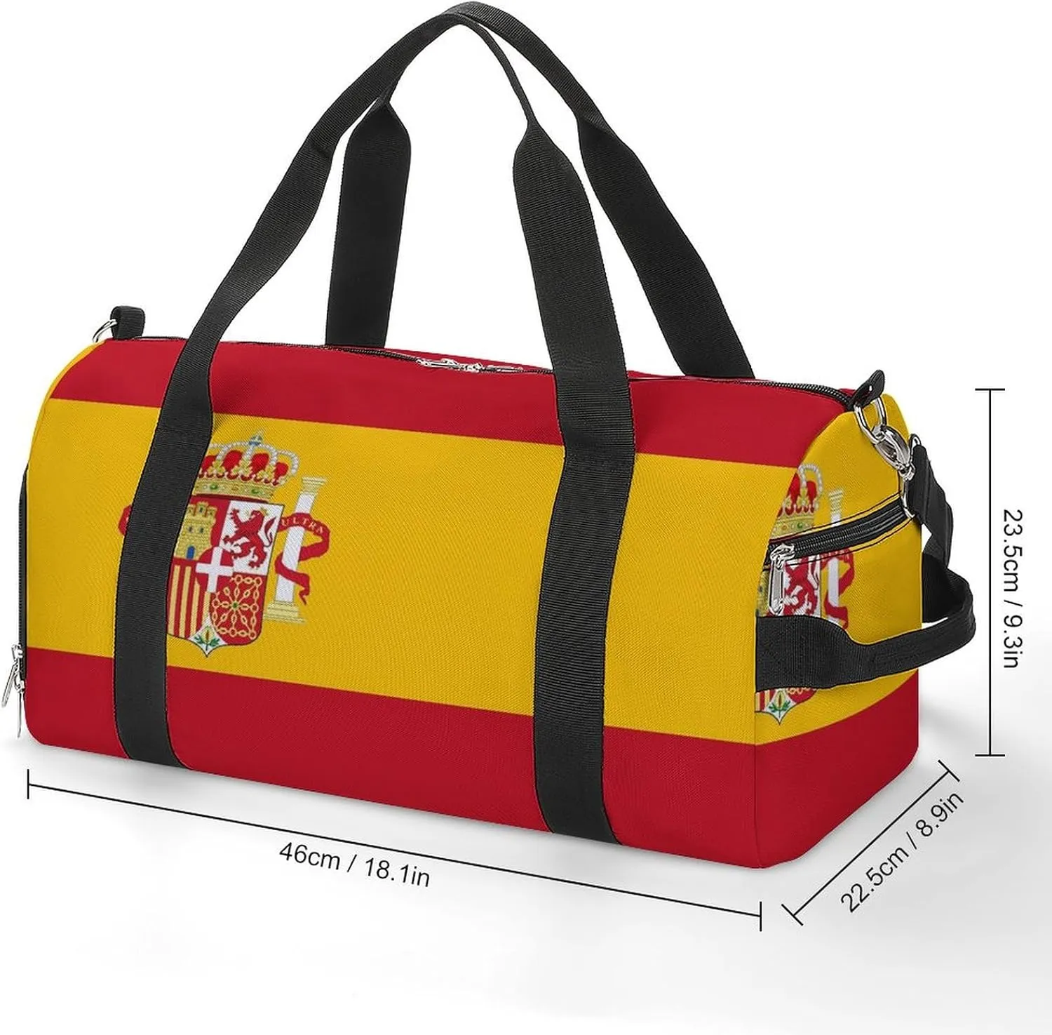 Flag of Spain Gym Bag-Workout Organizer with Water Resistant Compartments for Gym Lovers, style-43-5