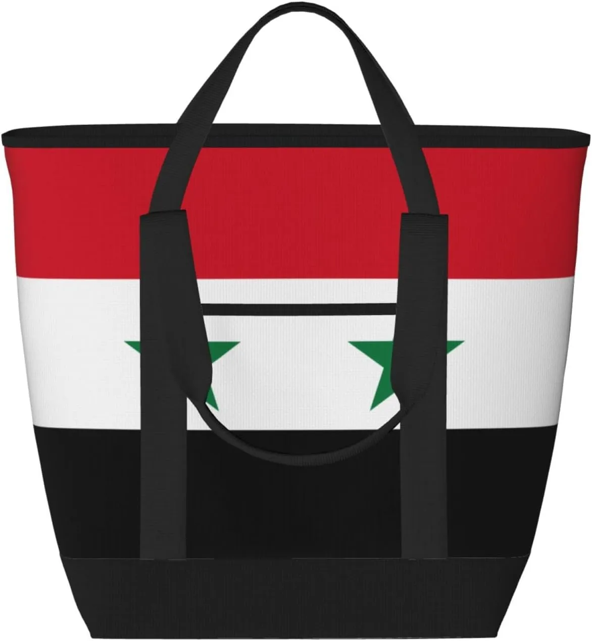 Flag of the Syrian Arab Republic Large Capacity Insulated Tote Bag, Reusable Insulated Tote Bag for Travel Shopping Beach Storage Picnic Food