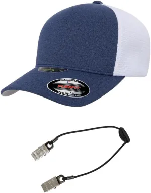 Flexfit 5511UP Melange Unipanel Mesh Trucker Cap Bundle with THP Cap Catcher