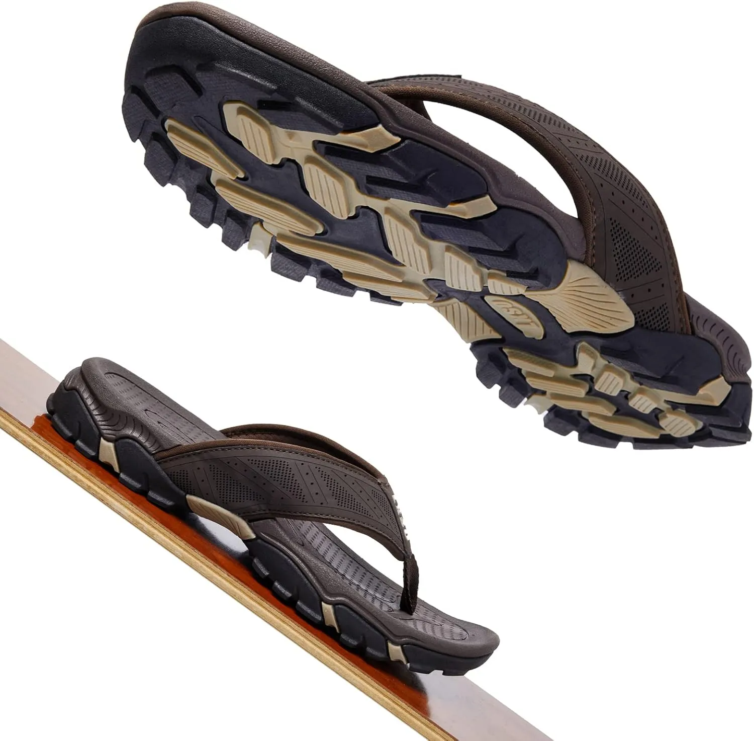 Flip Flops for Men Beach Thong Sandals with Arch Support Water Resistant Slippers Shower Shoes