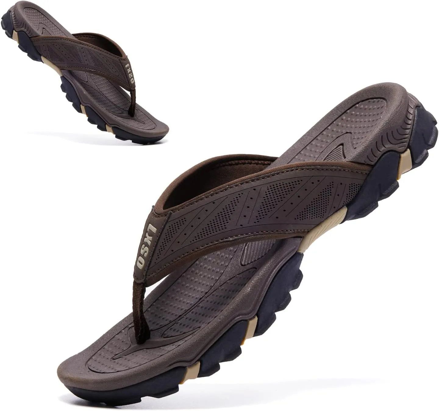 Flip Flops for Men Beach Thong Sandals with Arch Support Water Resistant Slippers Shower Shoes