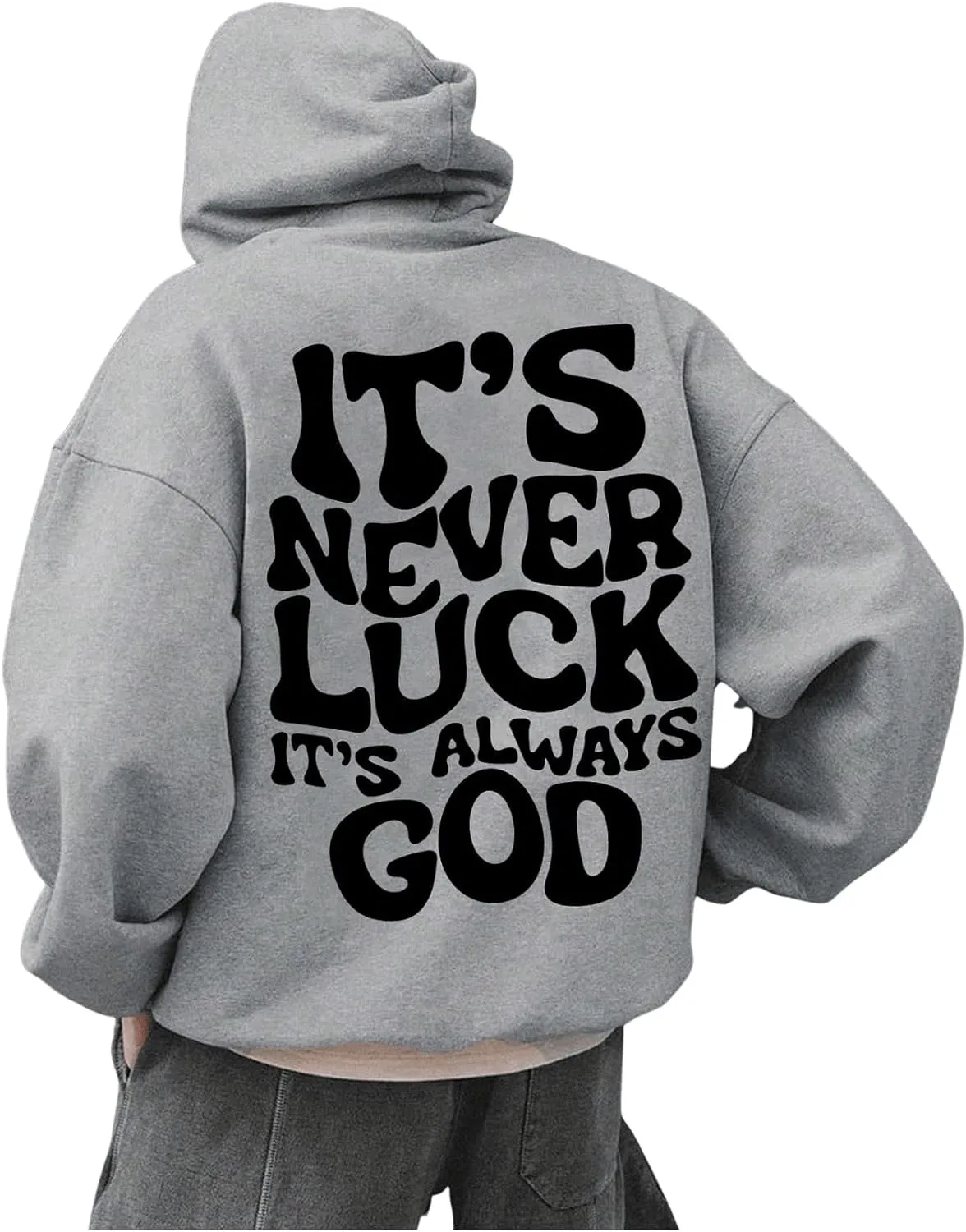 Floerns Men's Long Sleeve Lightweight Drawstring Letter Print Graphic Hoodies Sweatshirt Tops