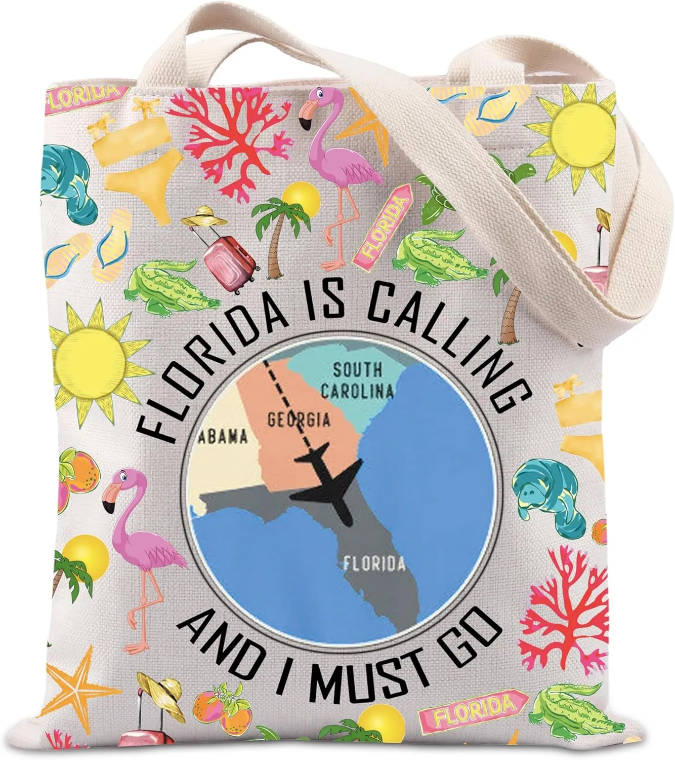 Florida Map Gift Tote Bag - Florida Calling