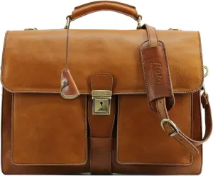 Floto Novella Leather Briefcase – Italian Handmade Briefcase for Men & Women
