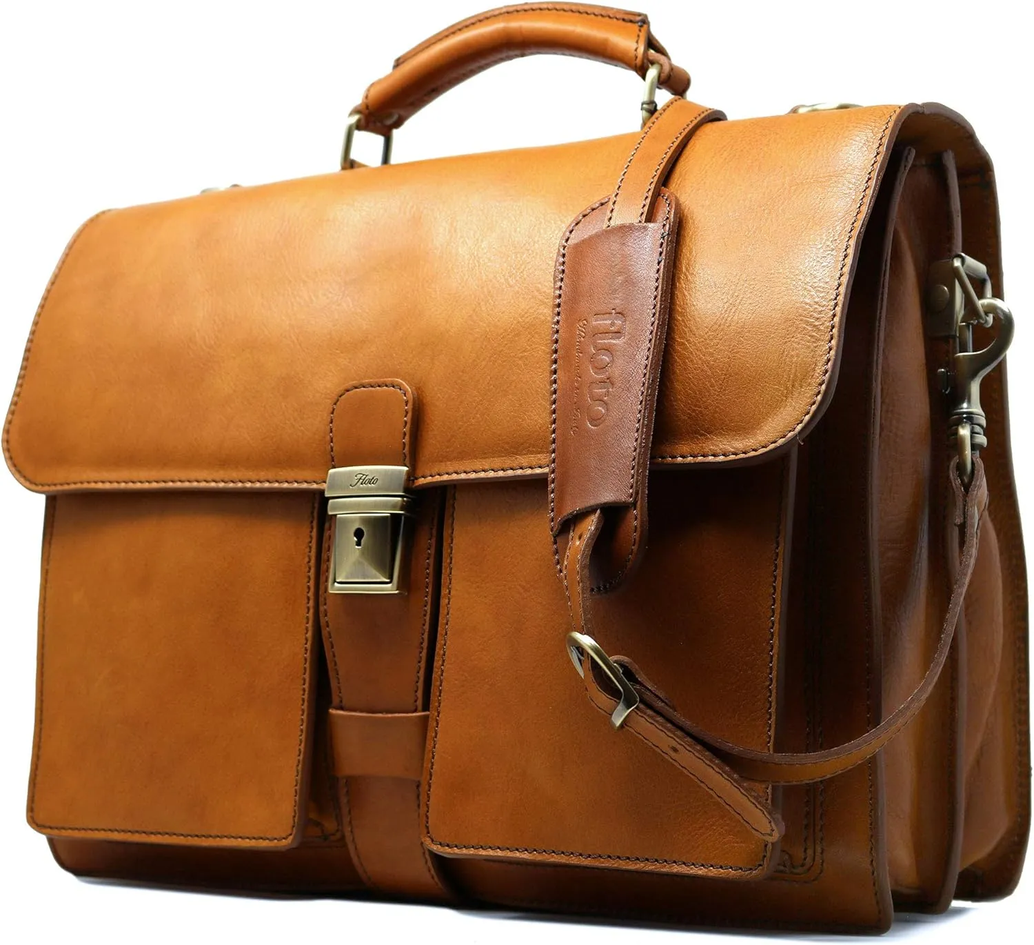 Floto Novella Leather Briefcase – Italian Handmade Briefcase for Men & Women
