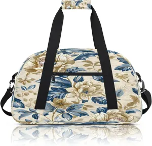 Flower Vintage Farmhouse Small Gym Bag 18 inch Carry On Duffel Bag for Weekender Travel Sports Workout Yoga Gymnastics Dance Ballet