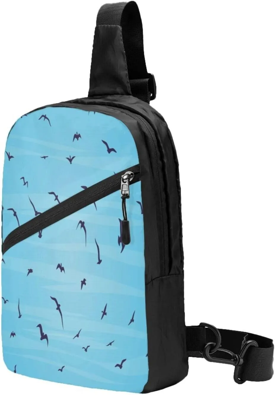 Flying Bird Blue Sling Bag for Men Women, Small Crossbody Sling Backpack Shoulder Chest Bag, Anti Theft Travel Hiking Sports