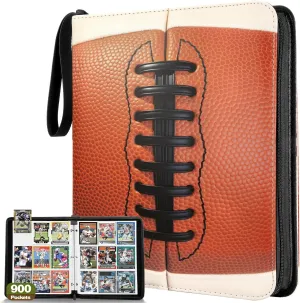 Football Card Binder,900 Pockets Upgraded Trading Card Binder with Zipper, Large Sports Card Holder Include 50 Removable Sleeves,9 Pocket Double Side Card Album Folder for Collection Organizer