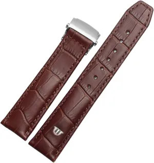 for Maurice Lacroix Watchbands Genuine Leather Watch Strap 20mm 22mm Folding Buckle Leisure Business Cow Leather Bracelet (Color : 26mm, Size : 22mm)