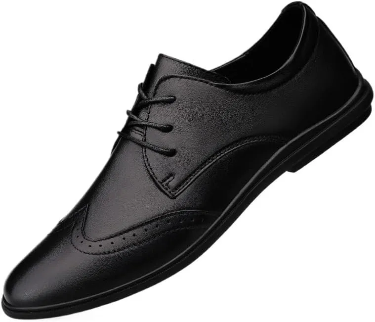 Formal Shoes for Men's Classic Lace Up Business Breathable Burnished Leather Business Tuxedo Wedding Non Slip Anti-Slip Formal