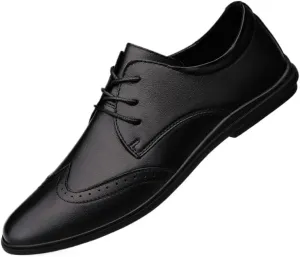Formal Shoes for Men's Classic Lace Up Business Breathable Burnished Leather Business Tuxedo Wedding Non Slip Anti-Slip Formal