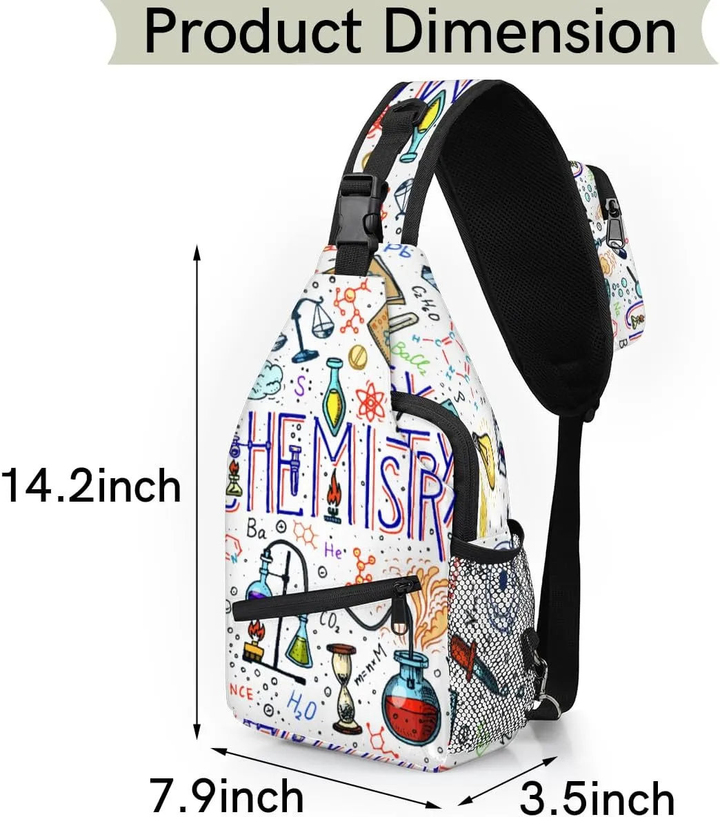 Formulas Laboratory Elements Sling Bag for Women Men Crossbody Sling Backpack Shoulder Bag Chest Bag Daypack for Travel Hiking Outdoor