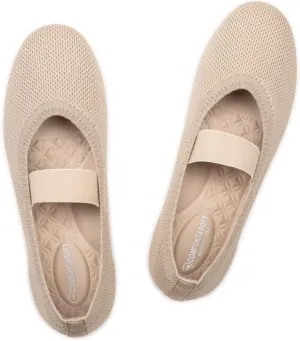 Frank Mully Womens Ballet Flats Casual Round Toe Knit Fabric Flats for Women with Single Strap Ballerina Flat Shoes Lightweight Dressy Shoes for Woman