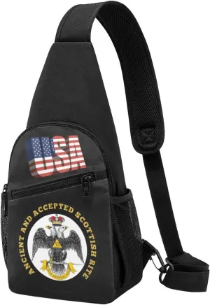 Freemasonry and Scottish Rite，Fashion One-Shoulder Bag，Anti-Theft Crossbody Shoulder Chest Bag