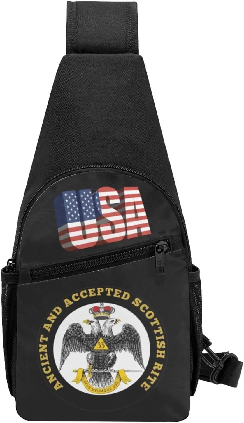 Freemasonry and Scottish Rite，Fashion One-Shoulder Bag，Anti-Theft Crossbody Shoulder Chest Bag